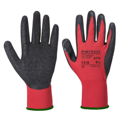 Flex Grip Latex handske - Rød/Sort