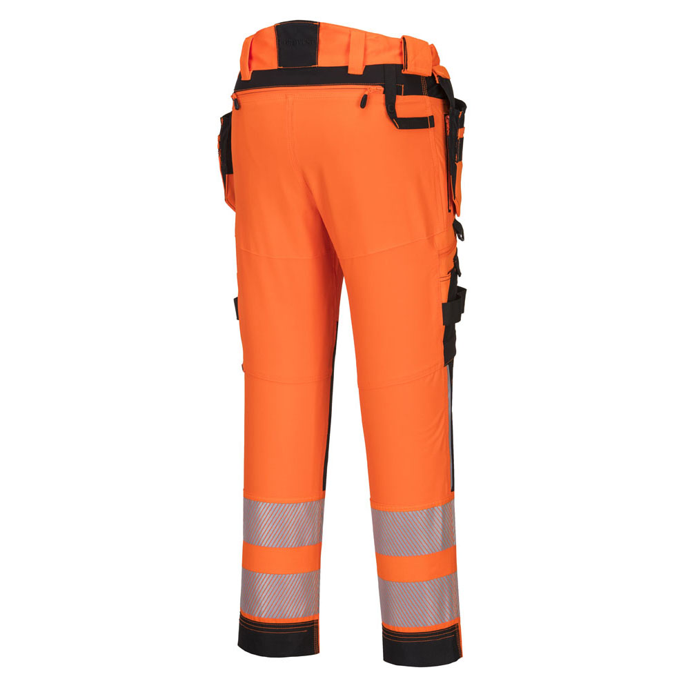 DX4 hi-vis bukser med hængelommer - Orange/Sort - Billede 3