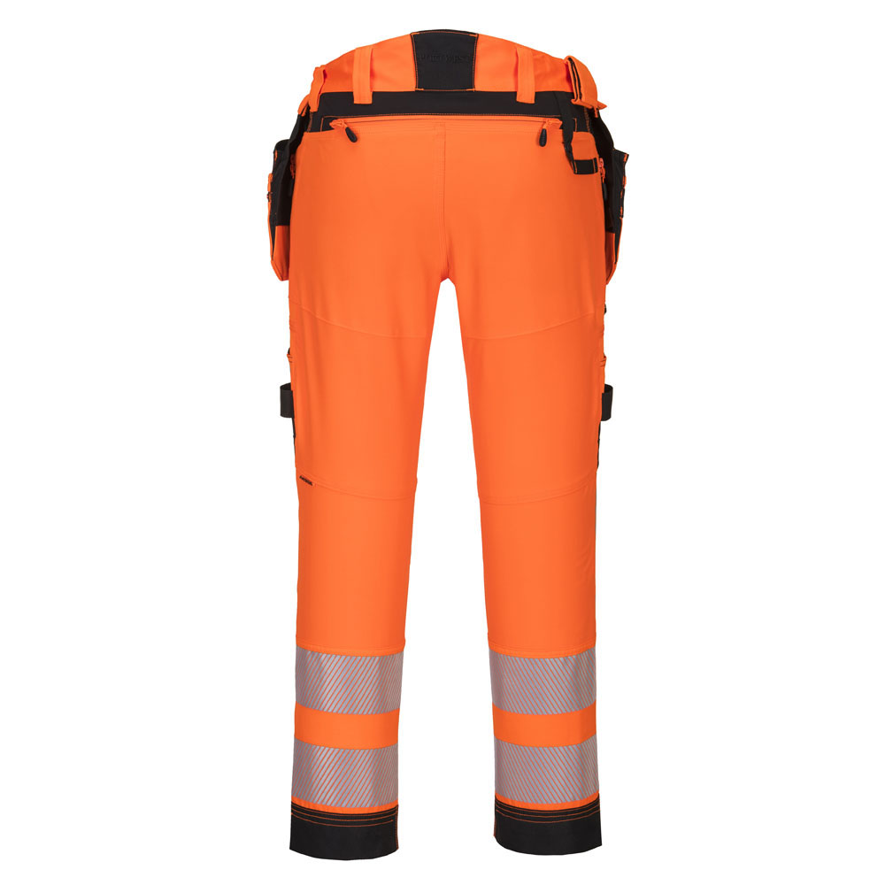 DX4 hi-vis bukser med hængelommer - Orange/Sort - Billede 4
