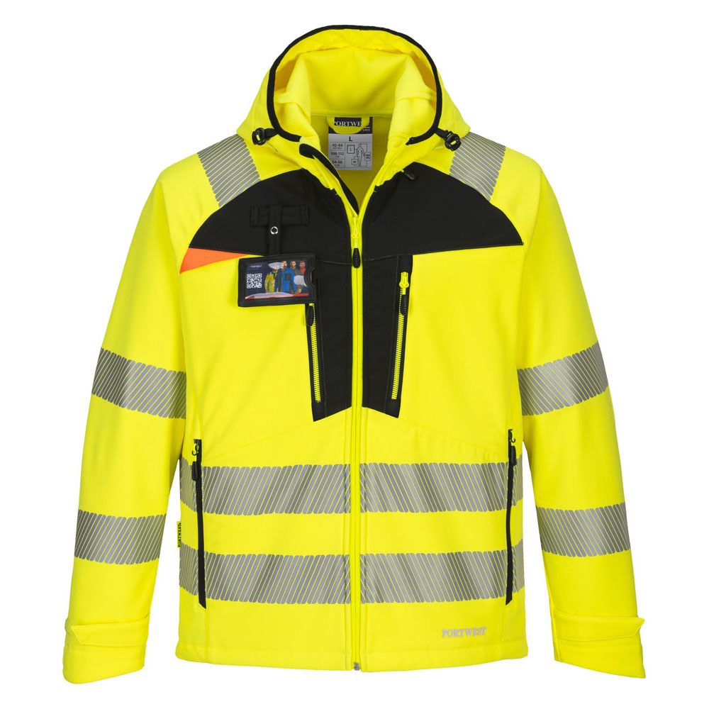 DX4 hi-vis softshell - Gul/Sort - Billede 2