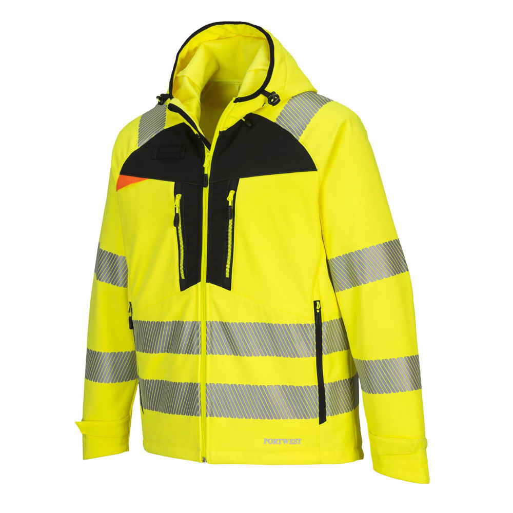 DX4 hi-vis softshell - Gul/Sort - Billede 3