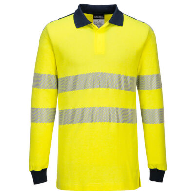Flammehæmmende hi-vis poloshirts - Gul/Marine