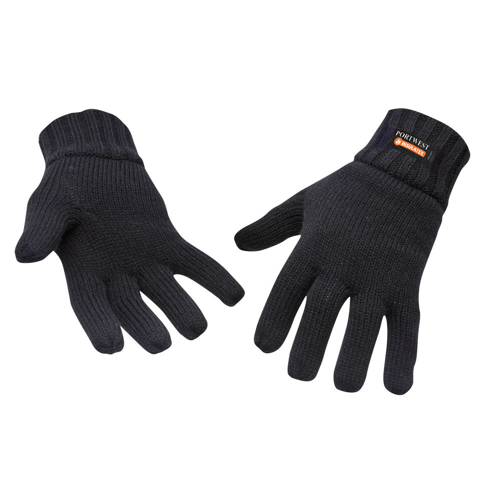 Strikket handske m/Insulatex® - Sort