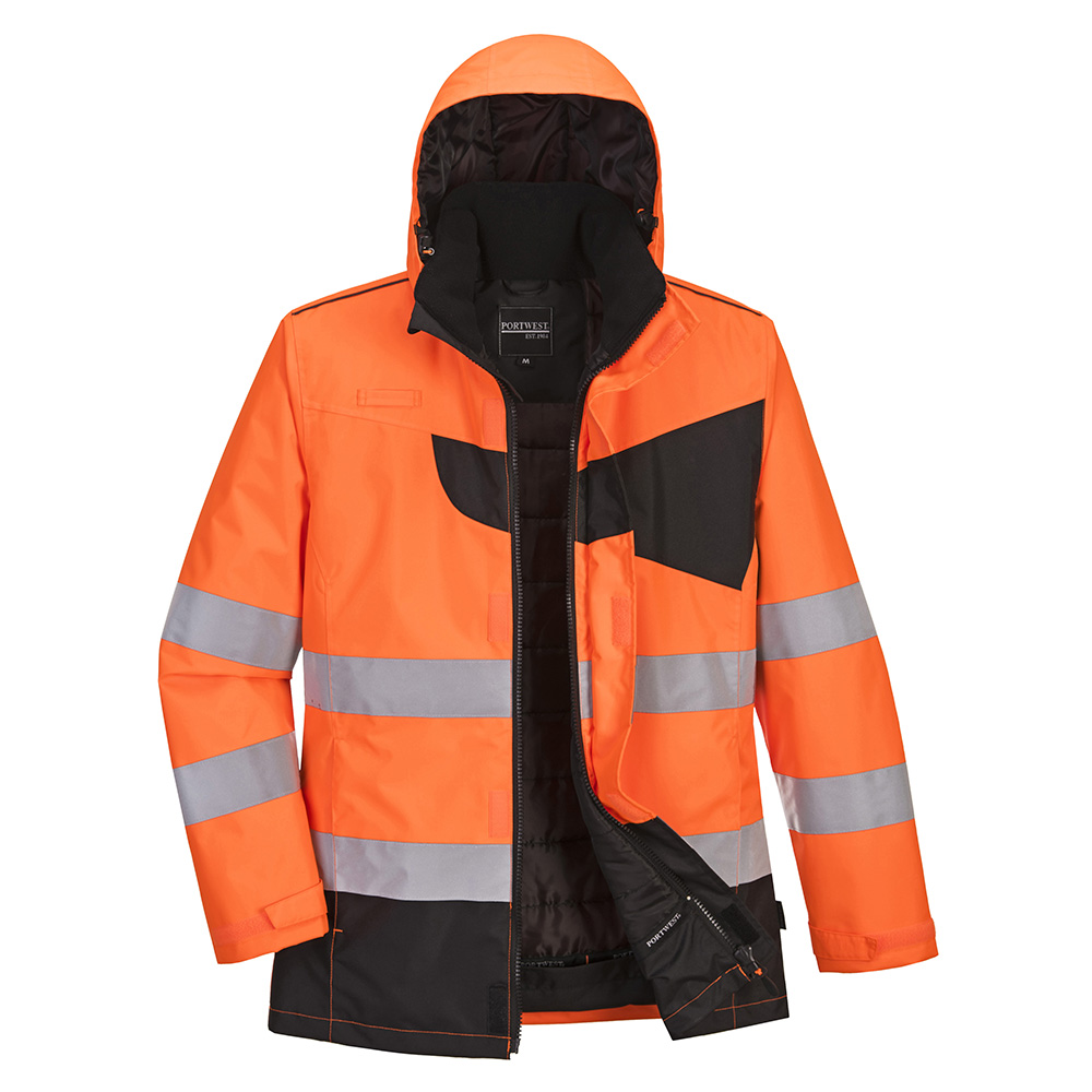 PW2 hi-vis vinterjakke - Orange/Sort - Billede 4