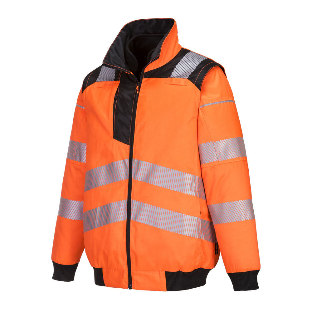 PW3 hi-vis 3 i 1 pilotjakke - Orange/Sort - Billede 2