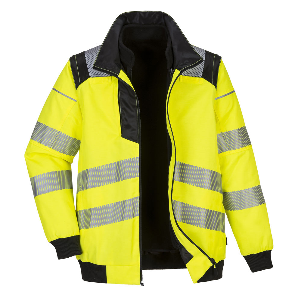 PW3 hi-vis 3 i 1 pilotjakke - Gul/Sort - Billede 9