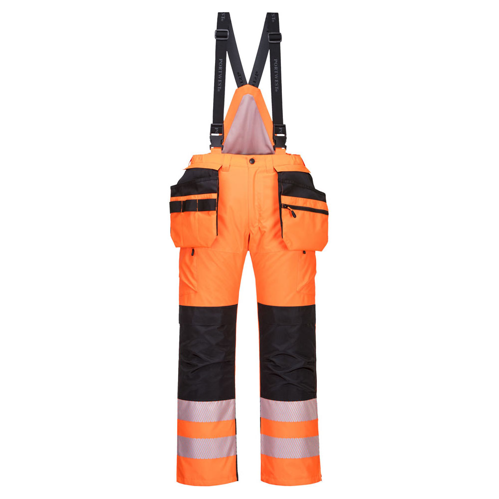 PW3 hi-vis vinterbukser - Orange/Sort