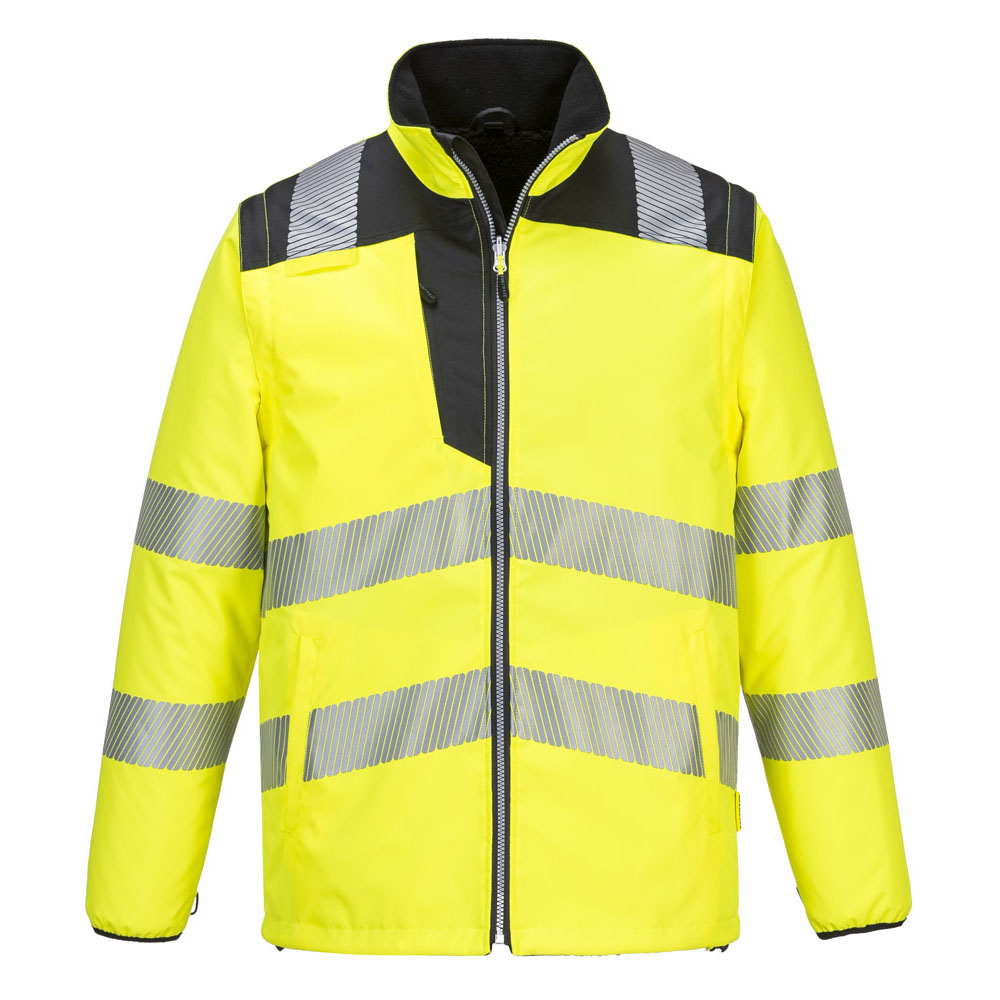 PW3 hi-vis 5-i-1 jakke - Gul/Sort - Billede 6