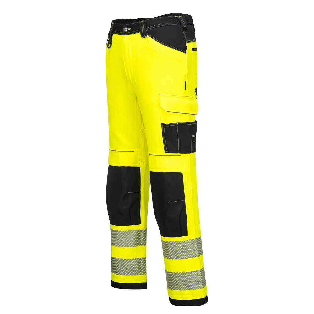 PW3 Hi-Vis dame stretch arbejdsbukser - Orange/Sort - Billede 2