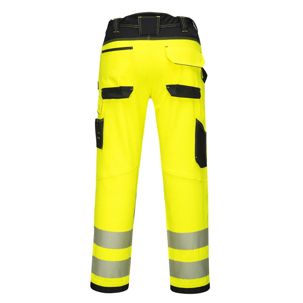 PW3 Hi-Vis dame stretch arbejdsbukser - Orange/Sort - Billede 4