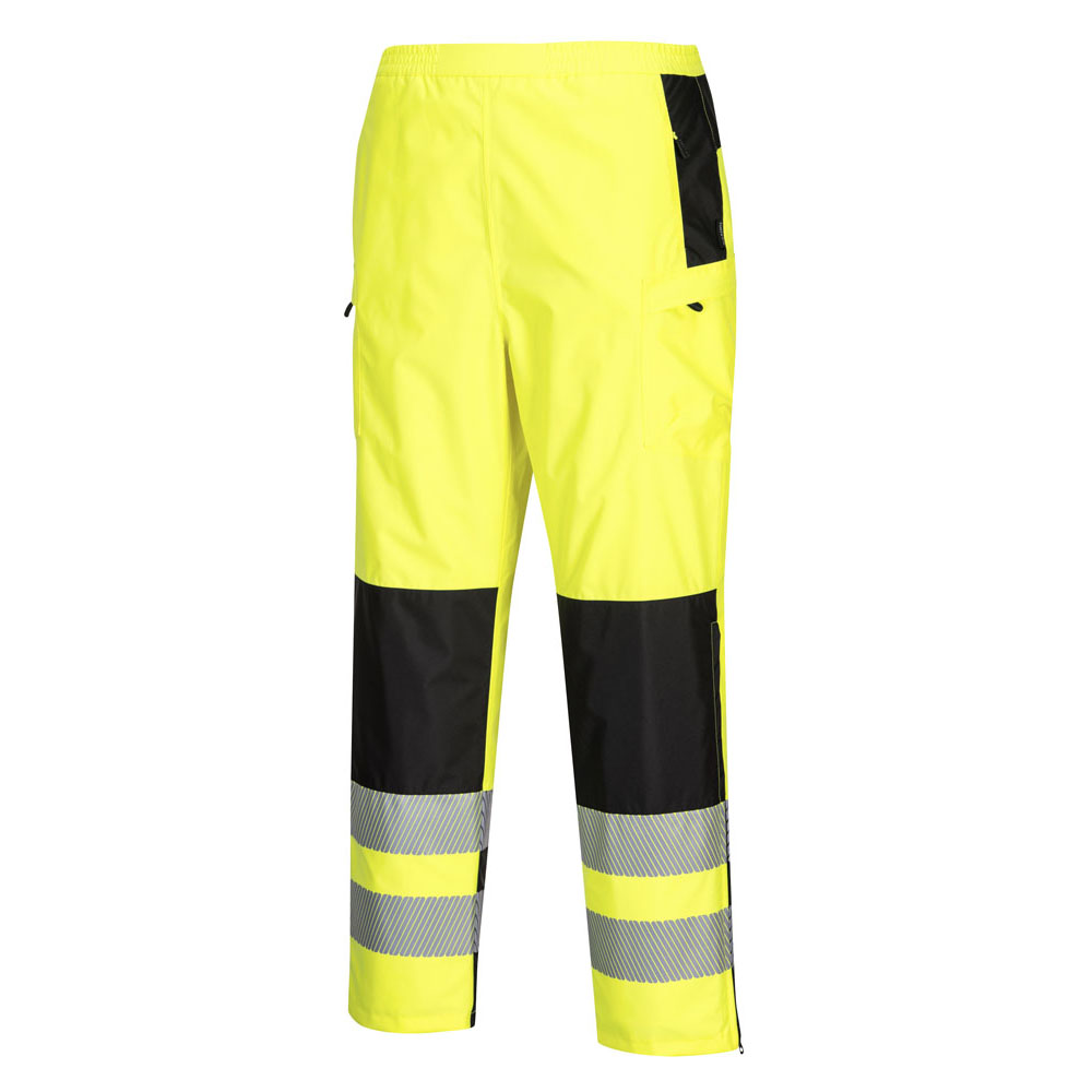 PW3 hi-vis dame regnbukser - Gul/Sort - Billede 2