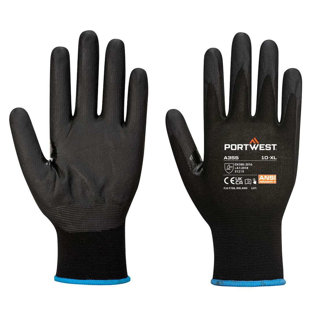 NPR15 nitrilskum touchscreen handske - 12 pars pakning - Sort