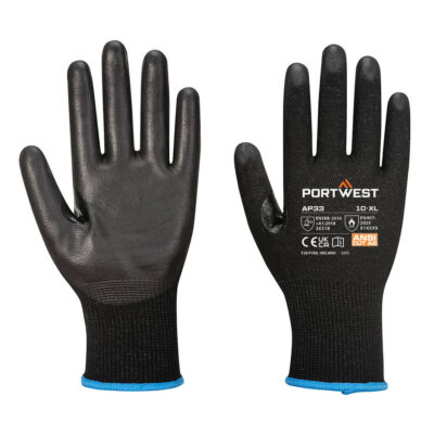 LR15 PU Touchscreen handske 12 pars pakning - Sort