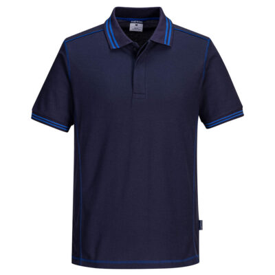 Tofarvet poloshirt - Marine/Kongeblå