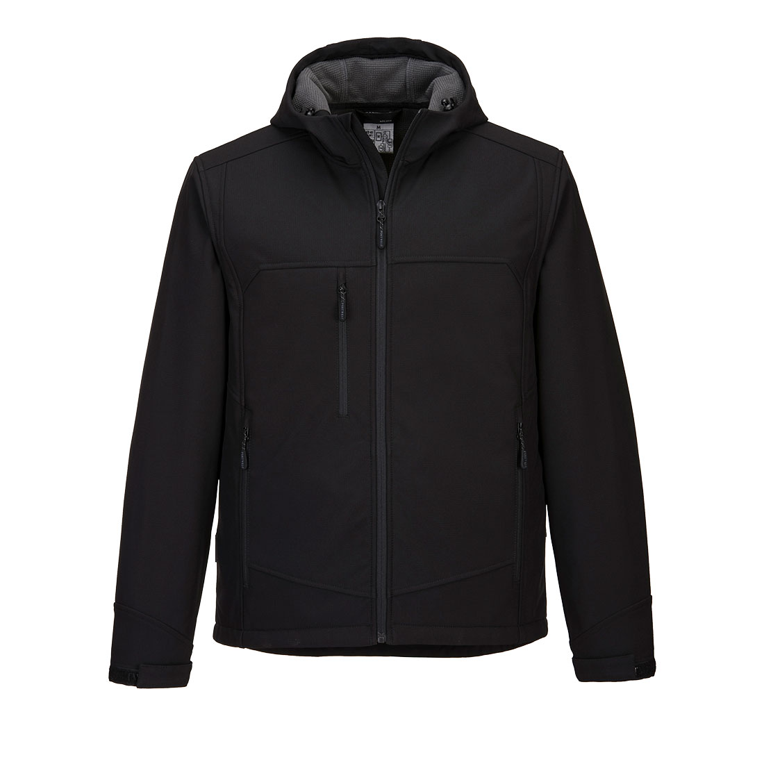 KX3 hættejakke softshell (3 lags) - Sort