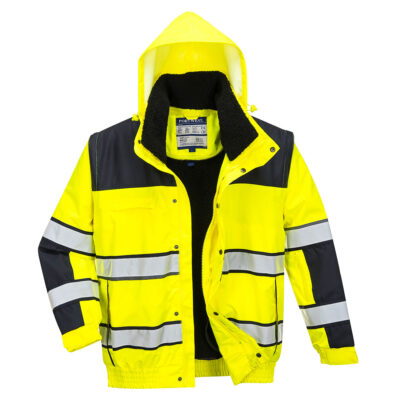 Hi-vis klassisk pilotjakke - Gul/Sort