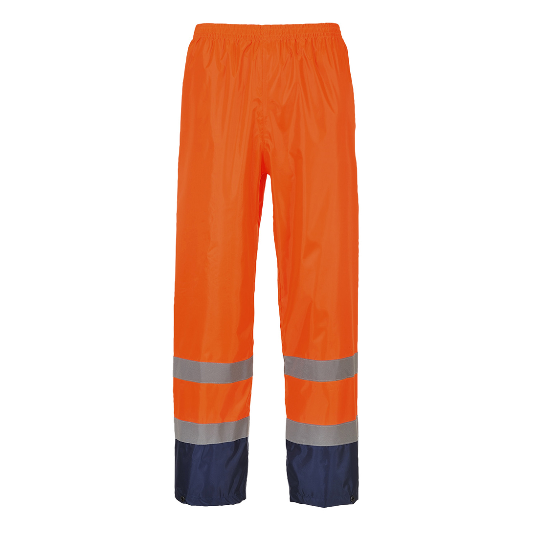 Hi-Vis Klassisk kontrast regnbukser - Orange/Marine