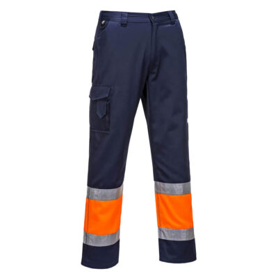 Hi-Vis letvægts tofarvet Combat buks - Orange/Marine
