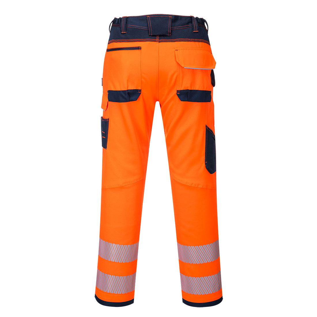 PW3 Hi-Vis håndværkerbukser - Orange/Marineblå - Billede 2