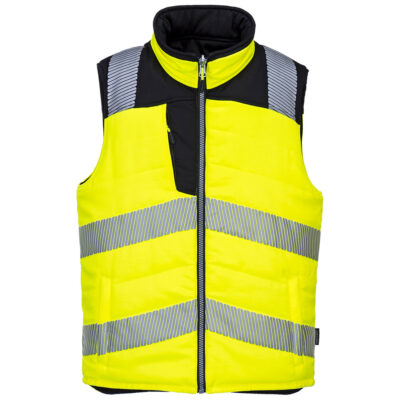 PW3 Hi-Vis Vendbar Bodyvarmer - Gul/Sort
