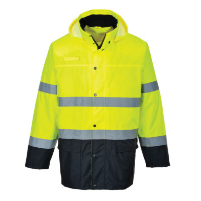 Lite 2-farvet trafikjakke - Gul/Marine