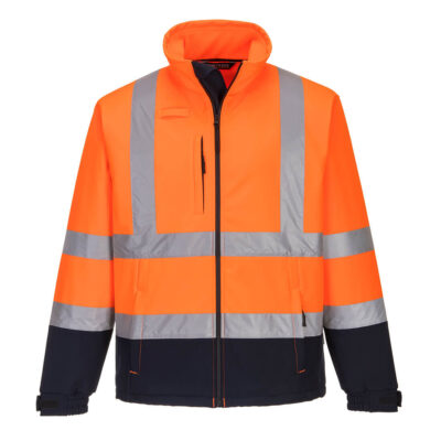 Hi-Vis Kontrast softshell (3L) - Orange/Marine