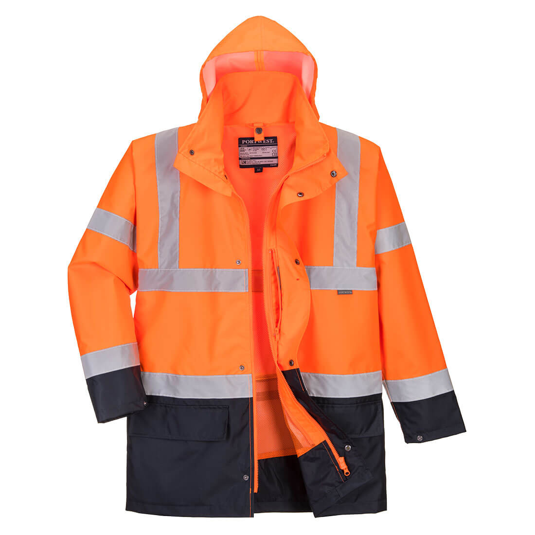 Klassisk 5-i-1 2 Farvet jakke - Orange/Marine
