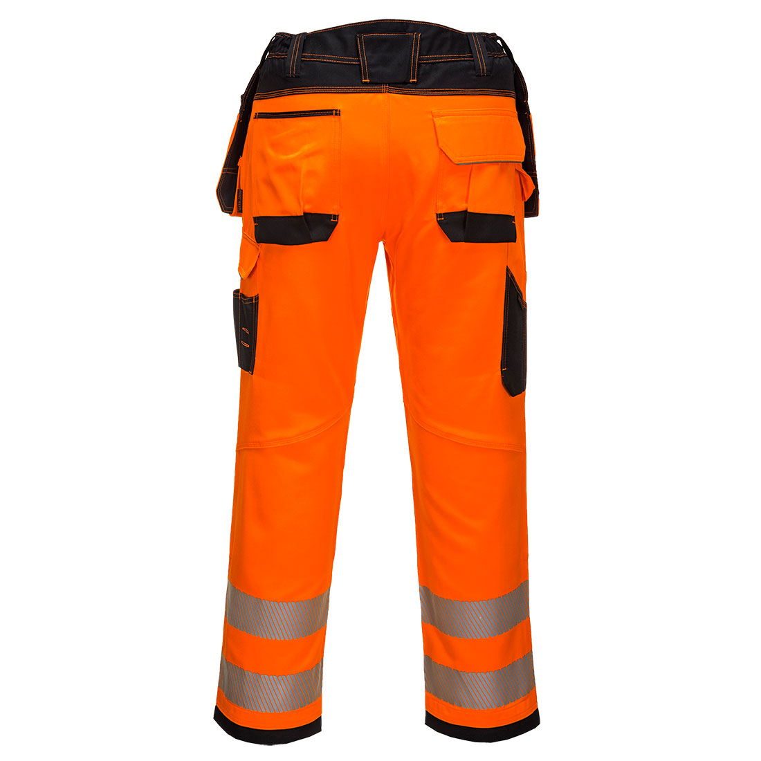 PW3 Hi-Vis bukser m/hængelommer - Orange/Sort - Billede 2