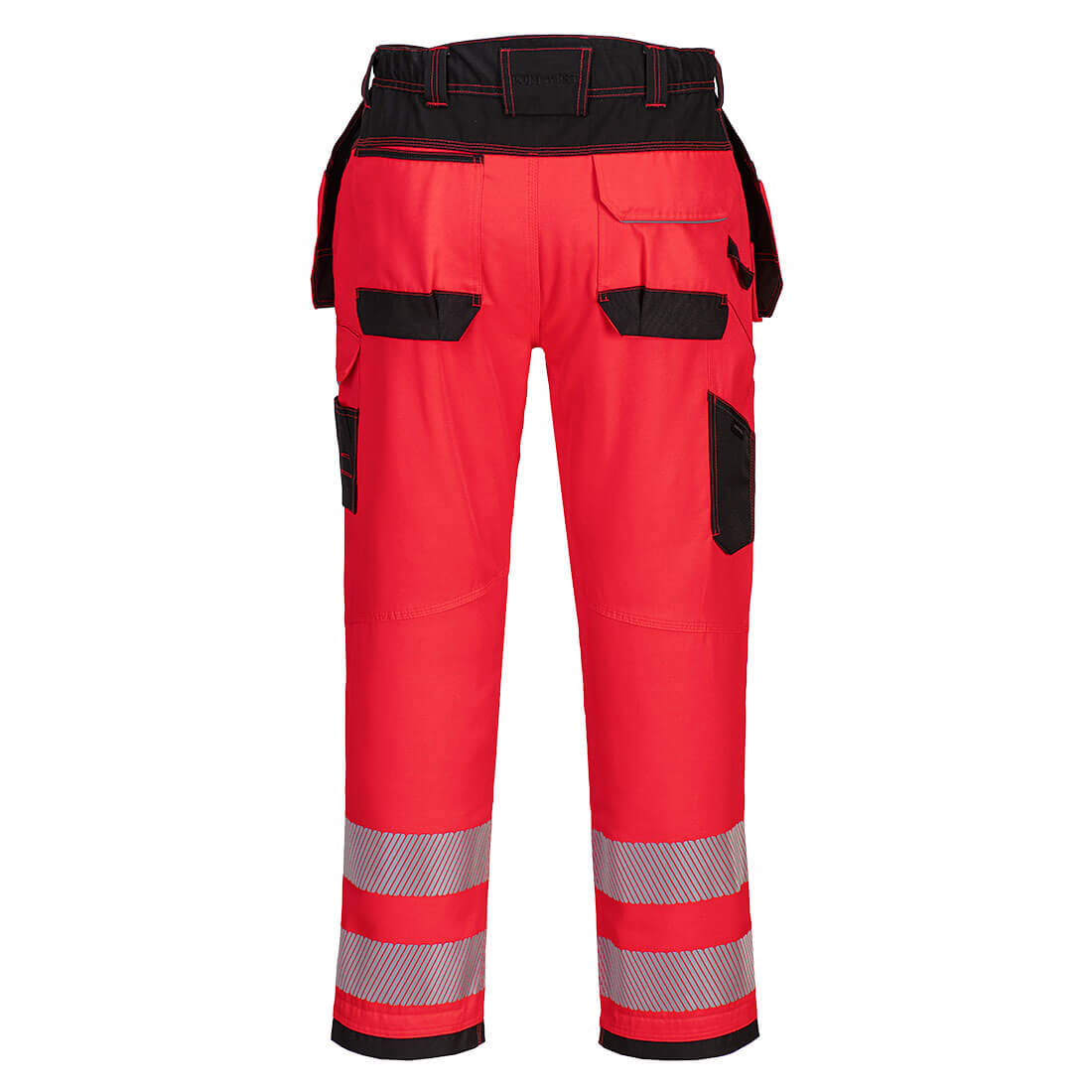 PW3 Hi-Vis Bukser m/ Hængelommer - Rød/Sort - Billede 2