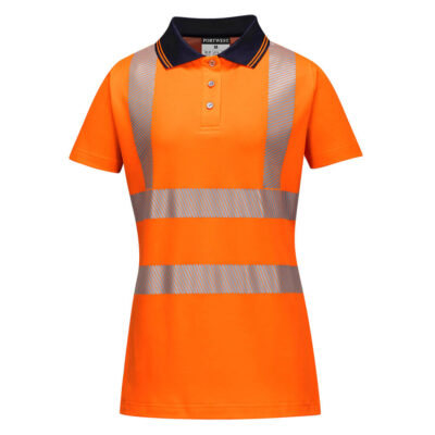 Dame Pro polo-shirt - Orange/Sort