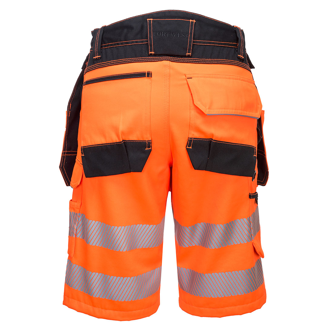 PW3 Hi-Vis Shorts med hængelommer - Orange/Sort - Billede 2