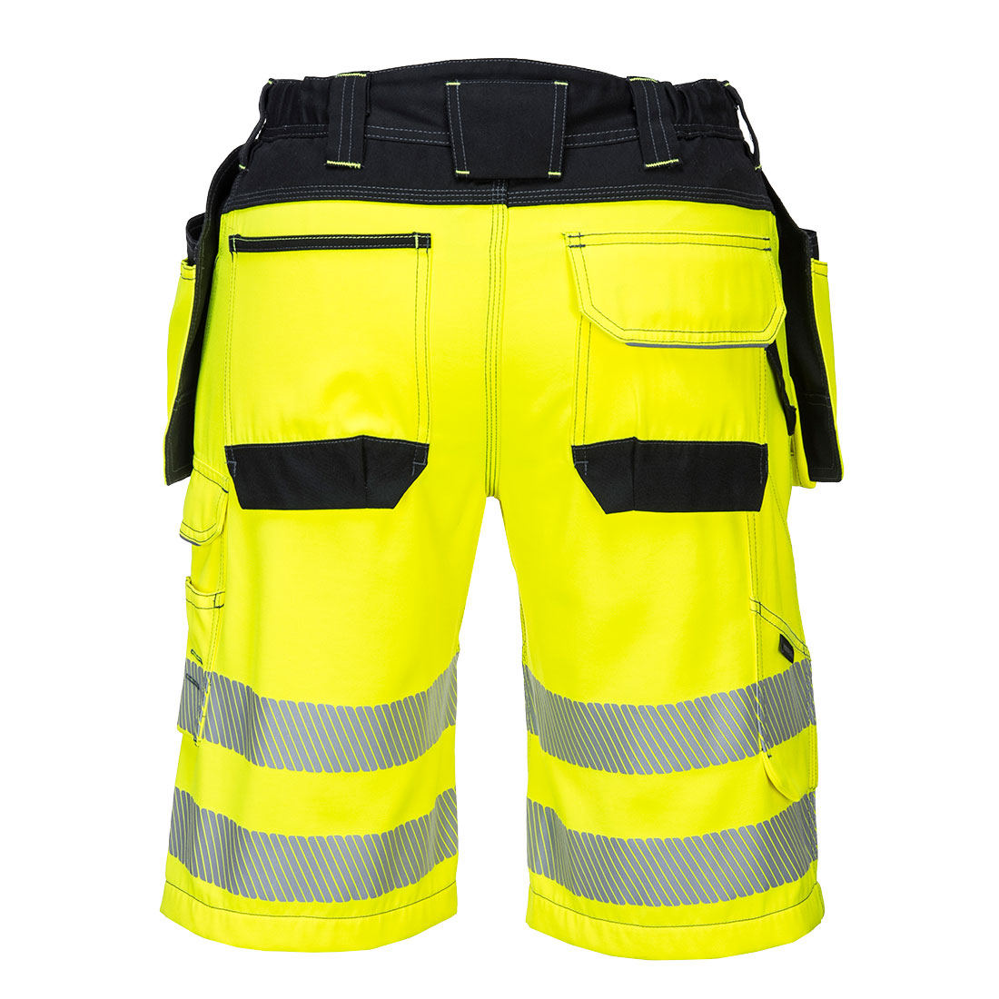 PW3 Hi-Vis Shorts med hængelommer - Gul/Sort - Billede 2