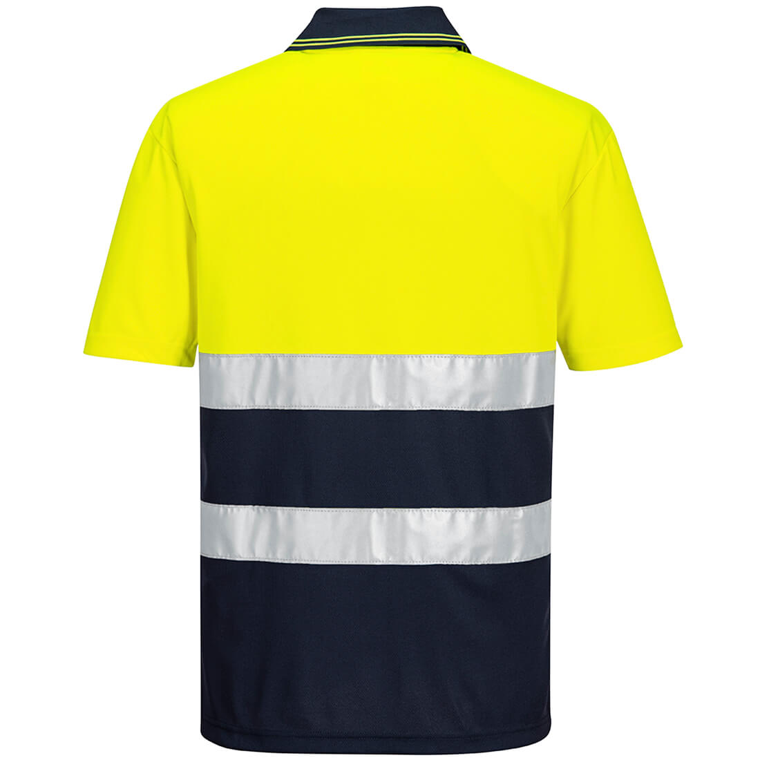 Tofarvet let poloshirts S/S - Gul/Marine - Billede 2