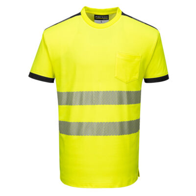 PW3 Hi-Vis t-shirt korte ærmer - Gul/Sort