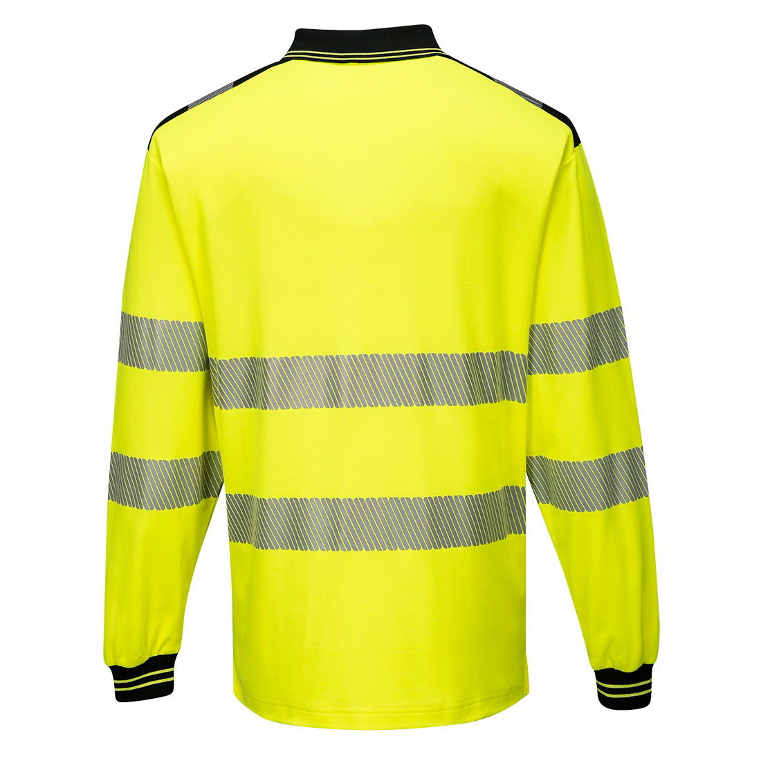 PW3 Hi-Vis langærmet polo - Gul/Sort - Billede 2