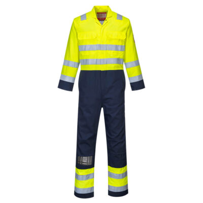Hi-Vis antistatisk Bizflame Pro kedeldragt - Gul/Marine