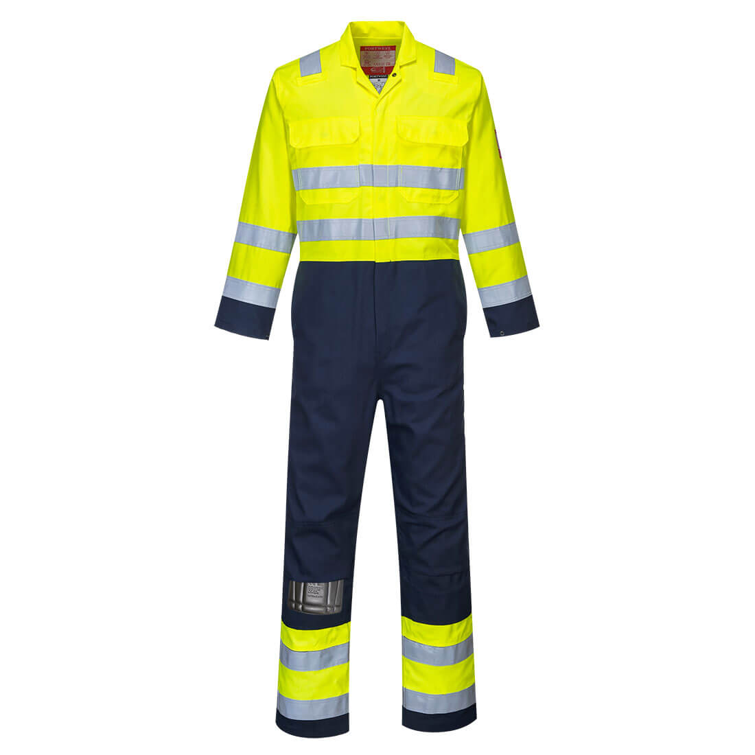 Hi-Vis antistatisk Bizflame Pro kedeldragt - Gul/Marine