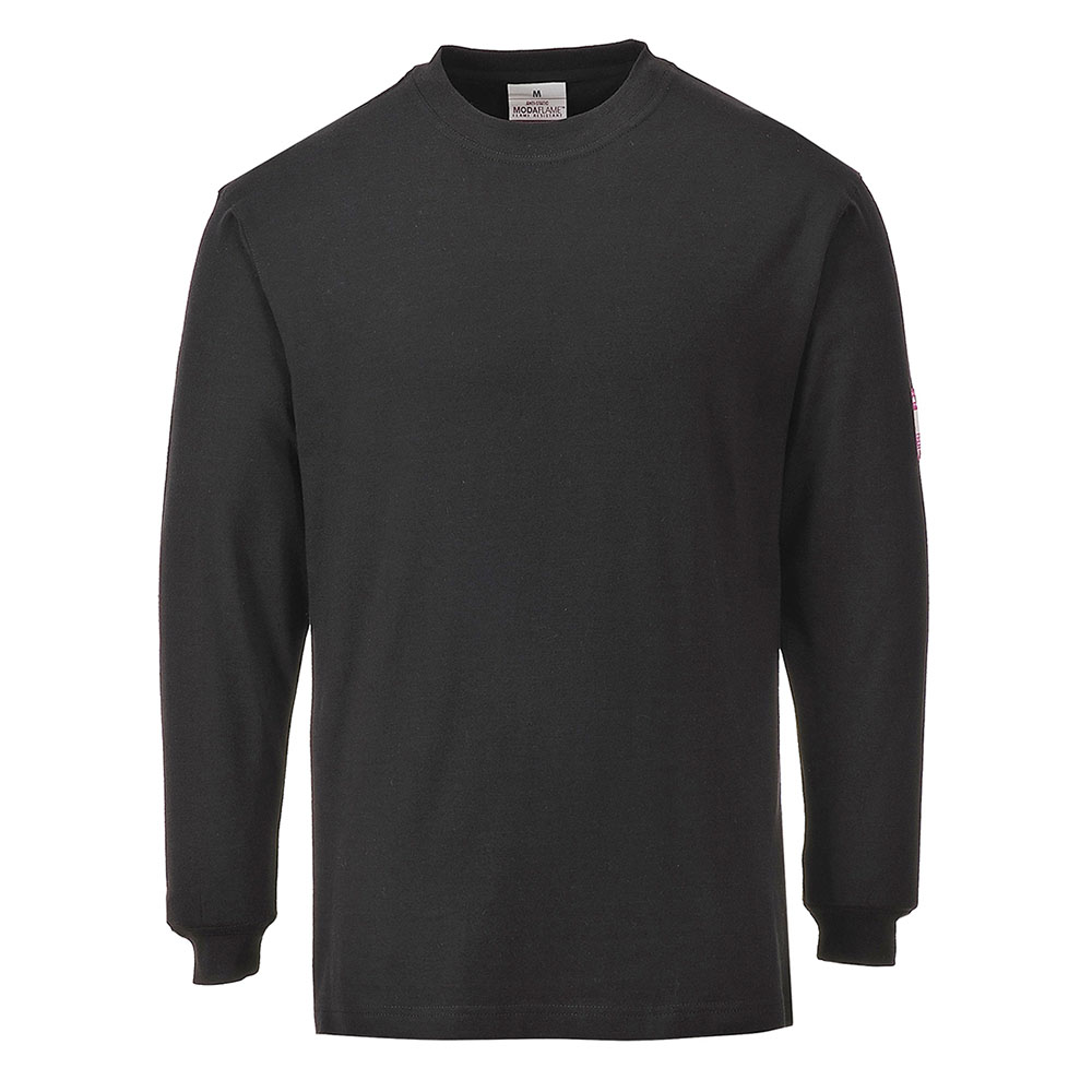 FR Antistatisk langærmet t-shirt - Sort