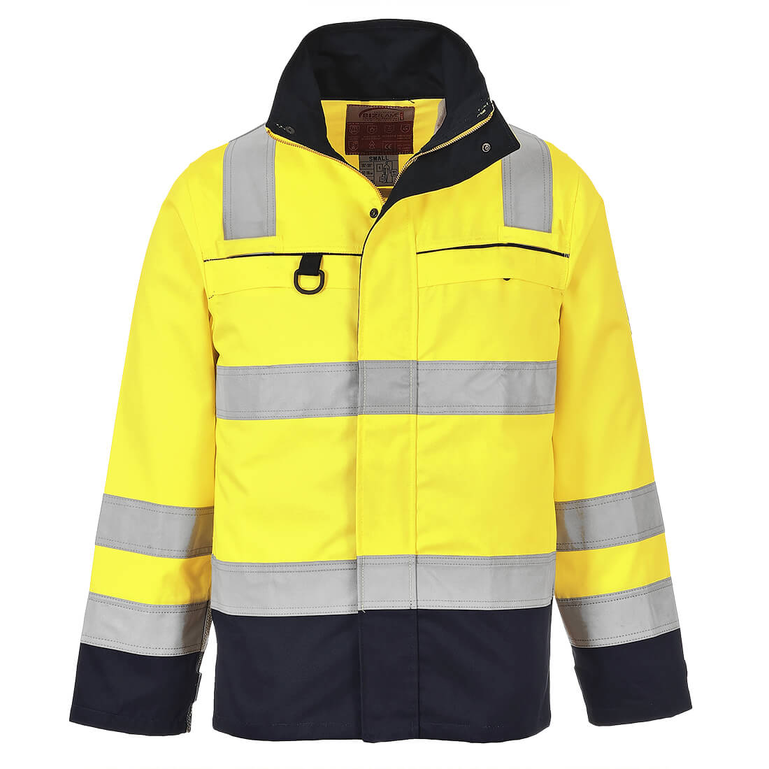 Hi-vis multinorm jakke - Gul/Marine