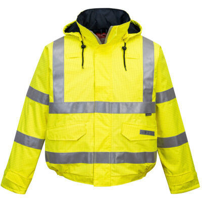 Bizflame FR hi-vis antistatisk pilot regnjakke - Gul