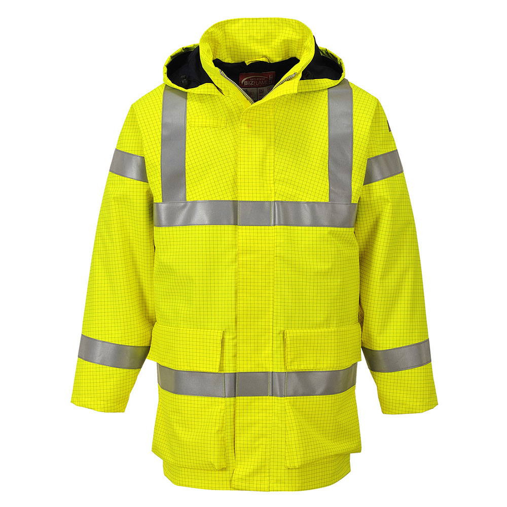 Bizflame hi-vis multi-lite regnjakke - Gul