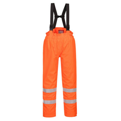 Bizflame hi-vis FR antistatiske regnbukser m/for - Orange