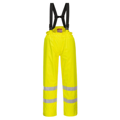 Bizflame hi-vis FR antistatiske regnbukser m/for - Gul
