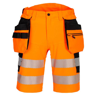 DX4 hi-vis hængelomme shorts - Orange/Sort