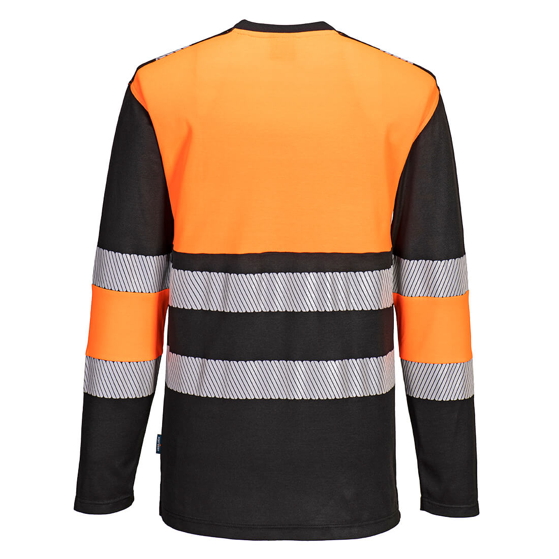 PW3 hi-vis kl. 1 T-shirt m- lange ærmer - Orange/Sort - Billede 2