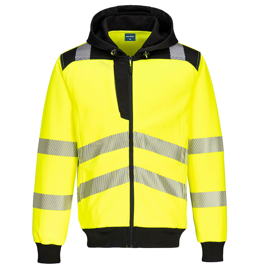 W3 hi-vis hættetrøje med lynlås - Gul/Sort