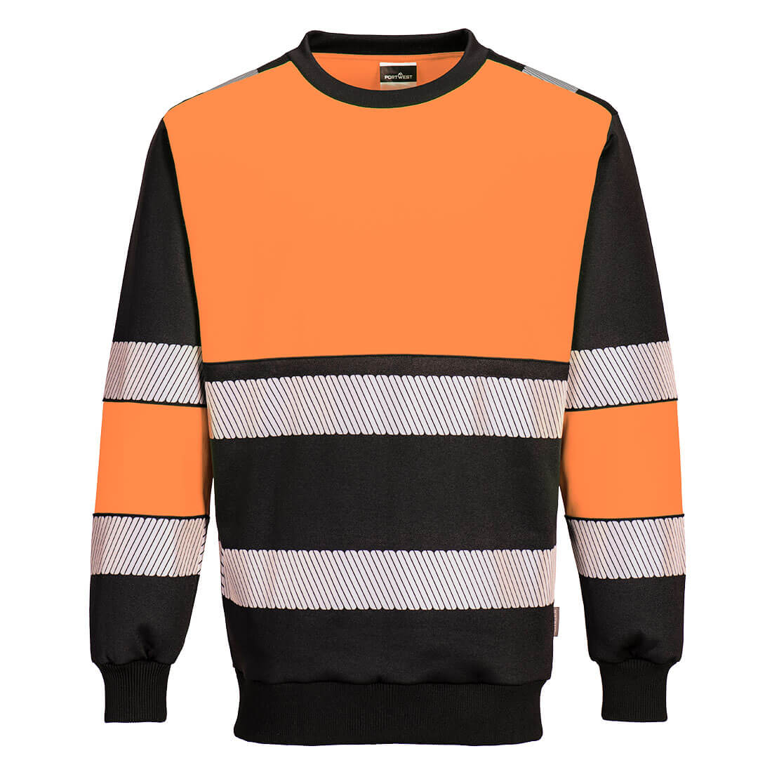 PW3 hi-vis klasse 1 sweatshirt - Orange/Sort