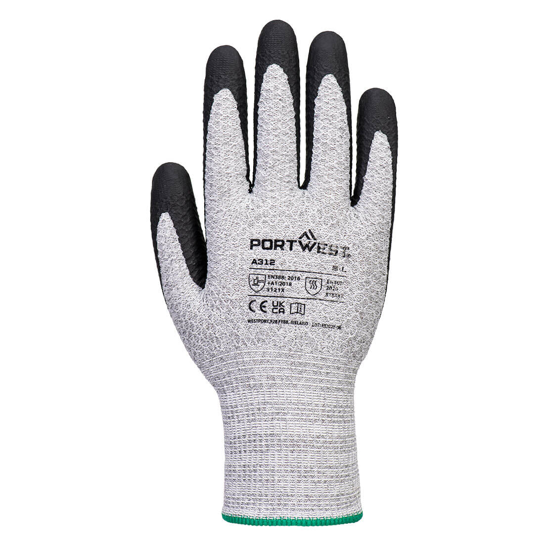 Grip 13 nitril diamant strikket handske (Pk12) - Grå/Sort - Billede 2