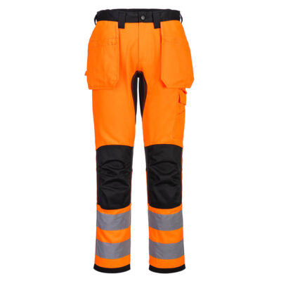 WX2 Eco hi-vis stretch bukser med hængelommer - Orange/Sort