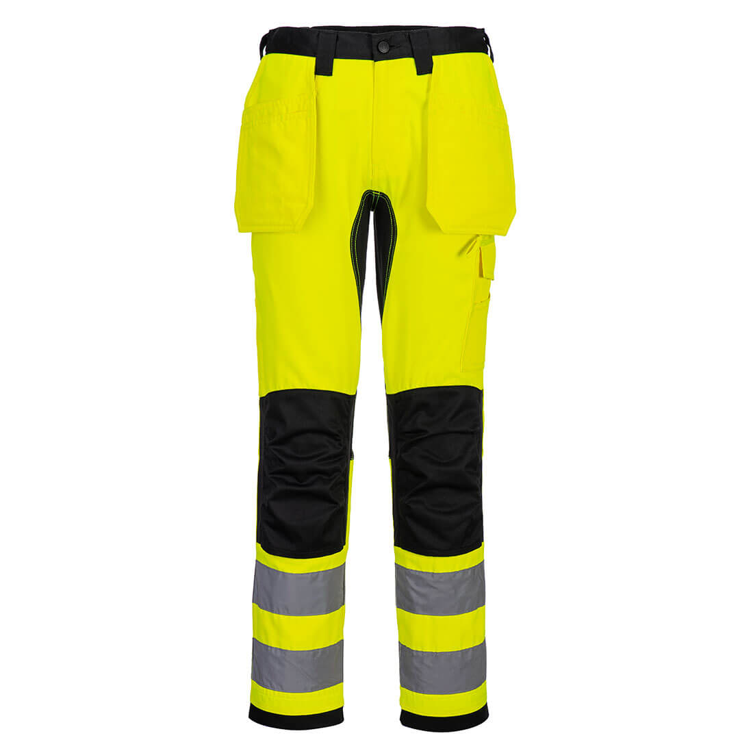 WX2 Eco hi-vis stretch bukser med hængelommer - Gul/Sort